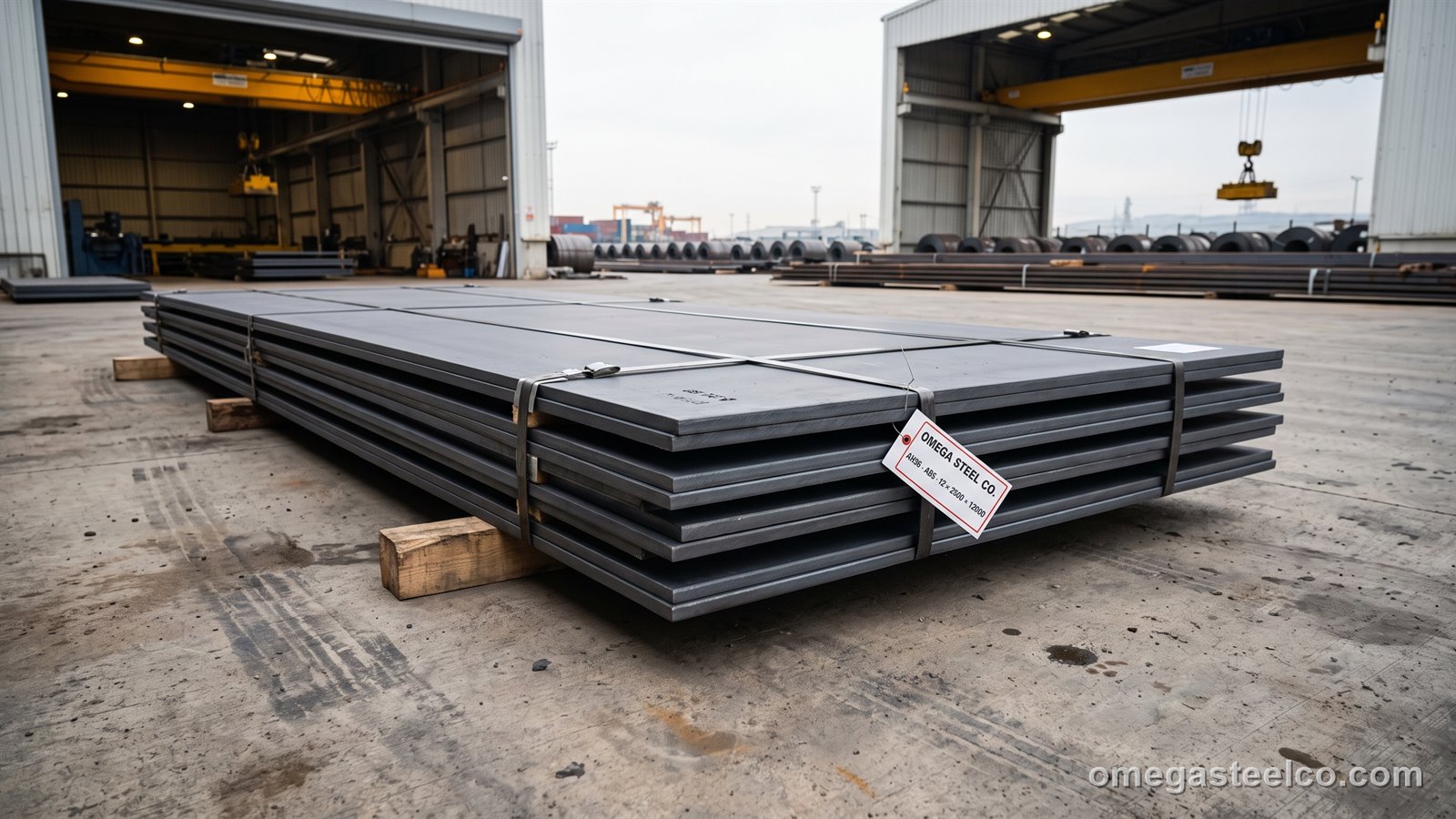 لوح AH36 — Omega Steel Co.، مصنع ديلوفاسي