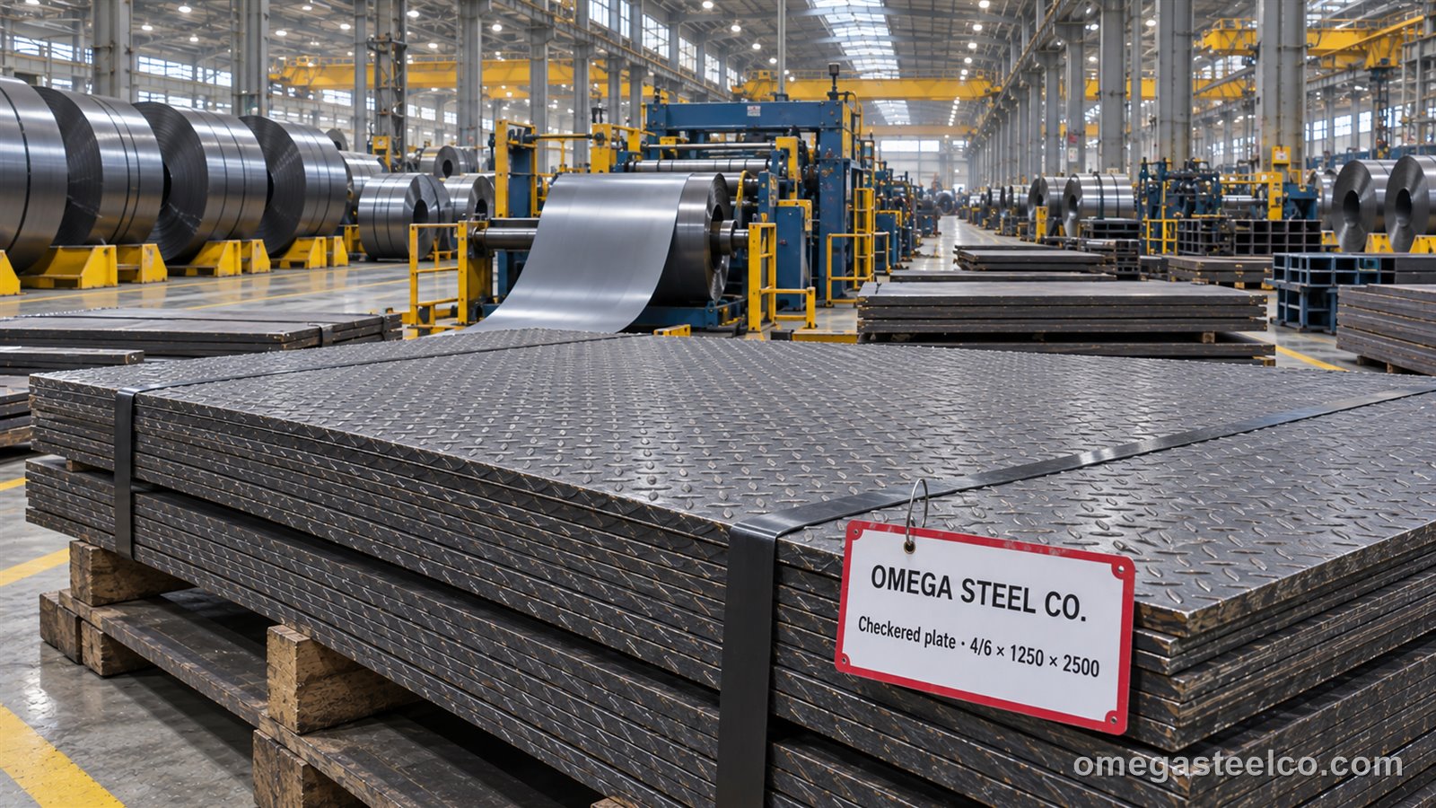 Chequered (checker) plate — Omega Steel Co., Dilovası plant