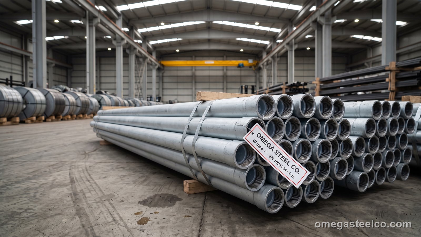 Tubo de acero galvanizado (tubo GI) — Omega Steel Co., planta de Dilovası