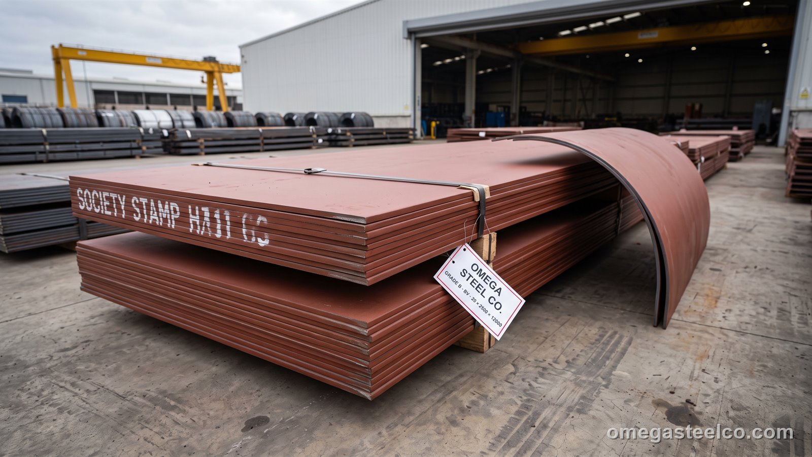 لوح سفن Grade B — Omega Steel Co.، مصنع ديلوفاسي