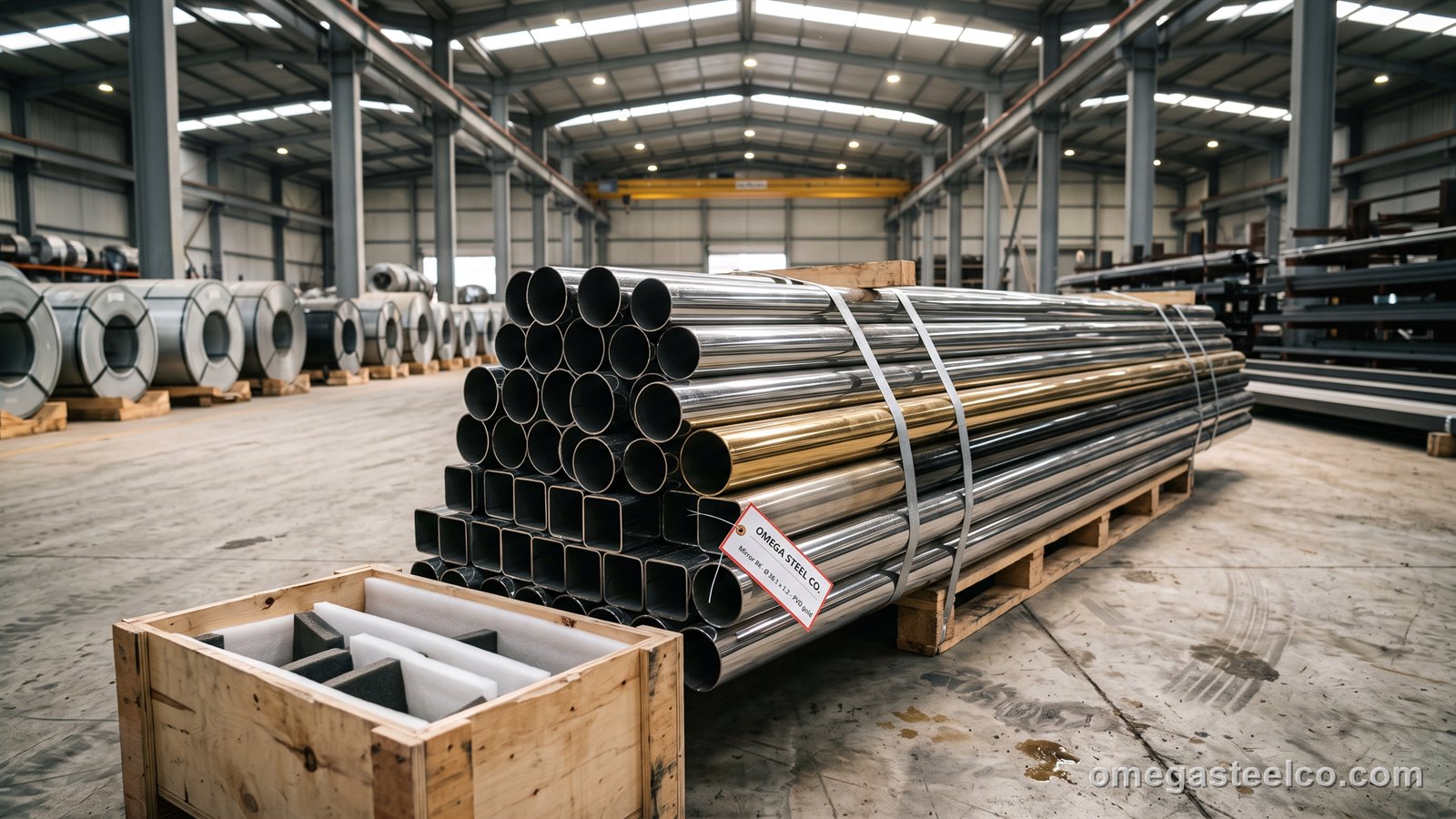Труба нержавеющая зеркальная — Omega Steel Co., завод в Диловасы