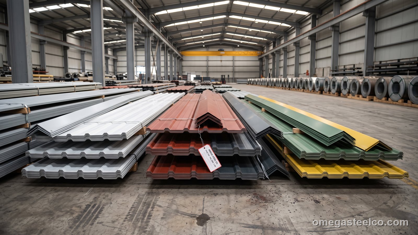 Chapa trapezoidal PPGI — Omega Steel Co., planta de Dilovası