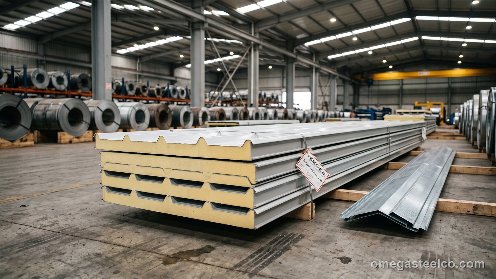 ألواح ساندويتش للأسقف — Omega Steel Co.، مصنع ديلوفاسي