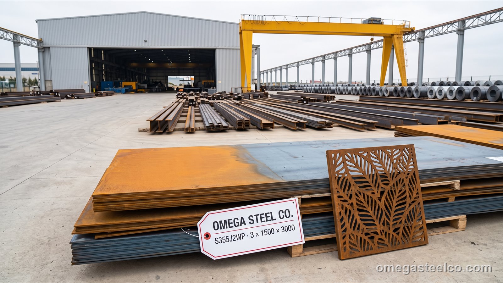 S355J2WP Cortenstahl-Blech — Omega Steel Co., Werk Dilovası