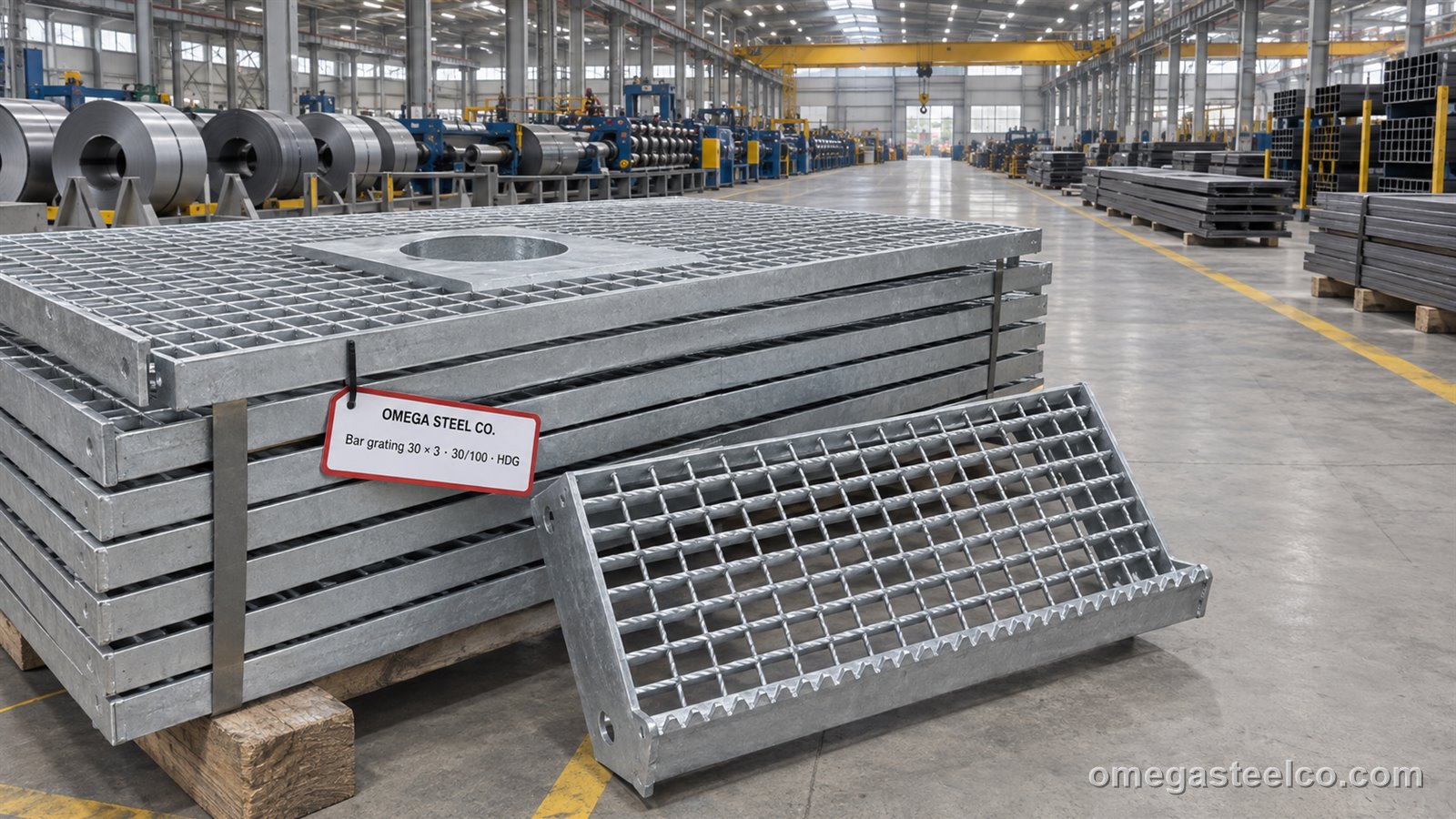 Steel grating (bar grating) — Omega Steel Co., Dilovası plant