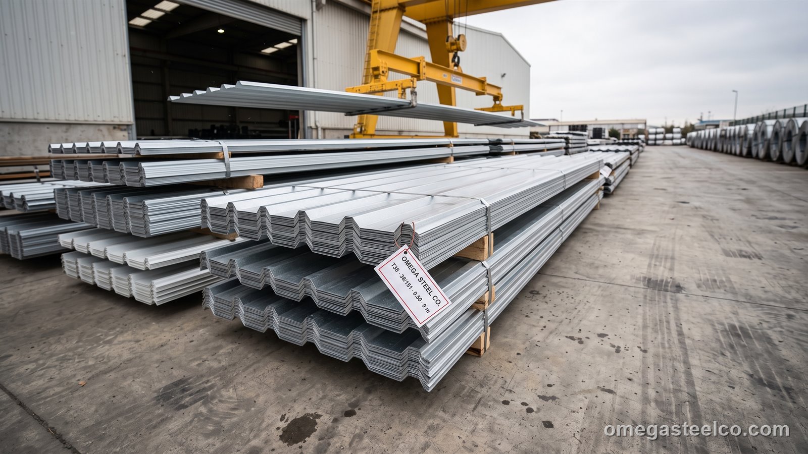 Chapa trapezoidal 38/151 — Omega Steel Co., planta de Dilovası